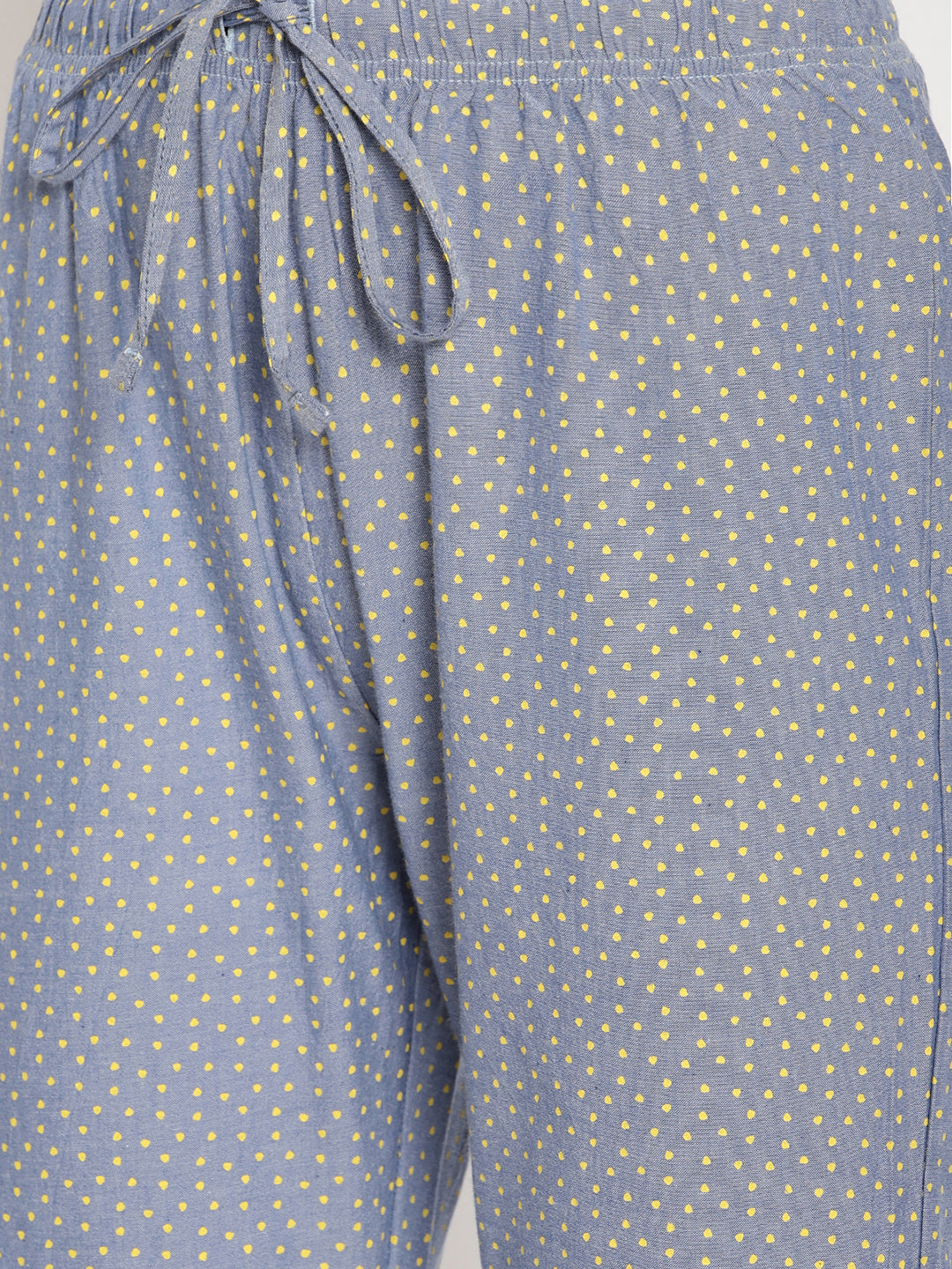 Wolfpack Women Light Blue with Yellow Dot Printed Night Pant Wolfpack
