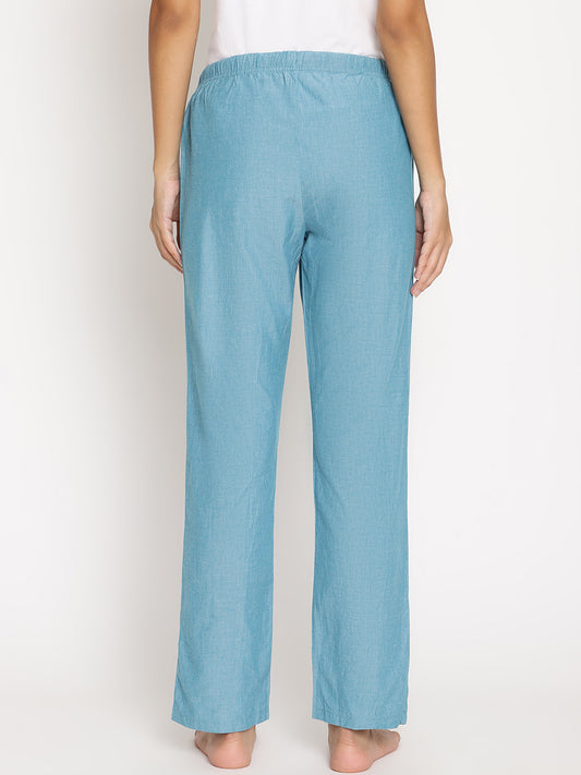 Wolfpack Women Greenish Blue Plain Night Pant Wolfpack