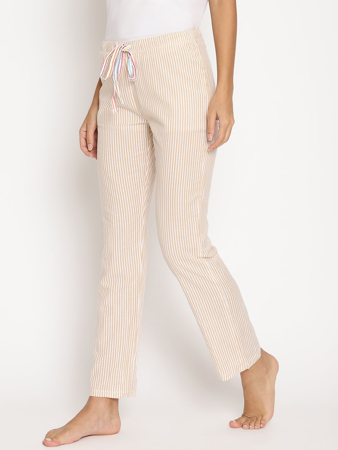 Wolfpack Women Orange Striped Night Pant Wolfpack