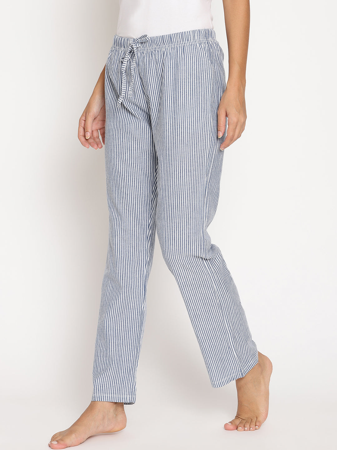 Wolfpack Women Blue Striped Night Pant Wolfpack