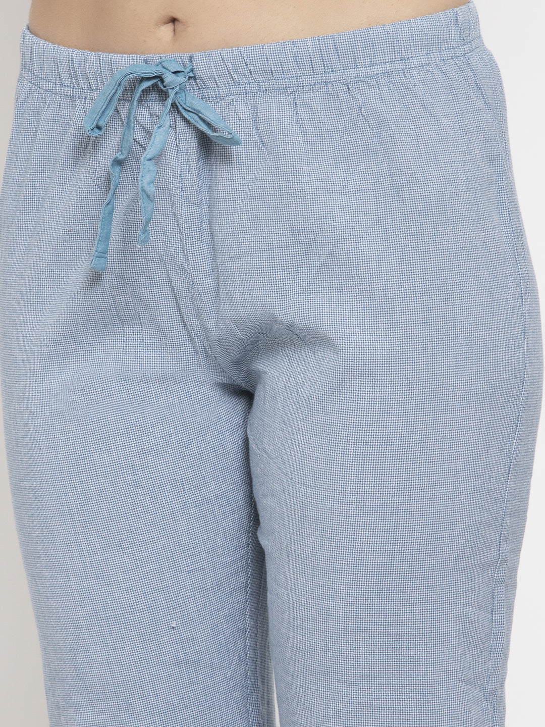 Wolfpack Women Blue Checked Night Pant Wolfpack