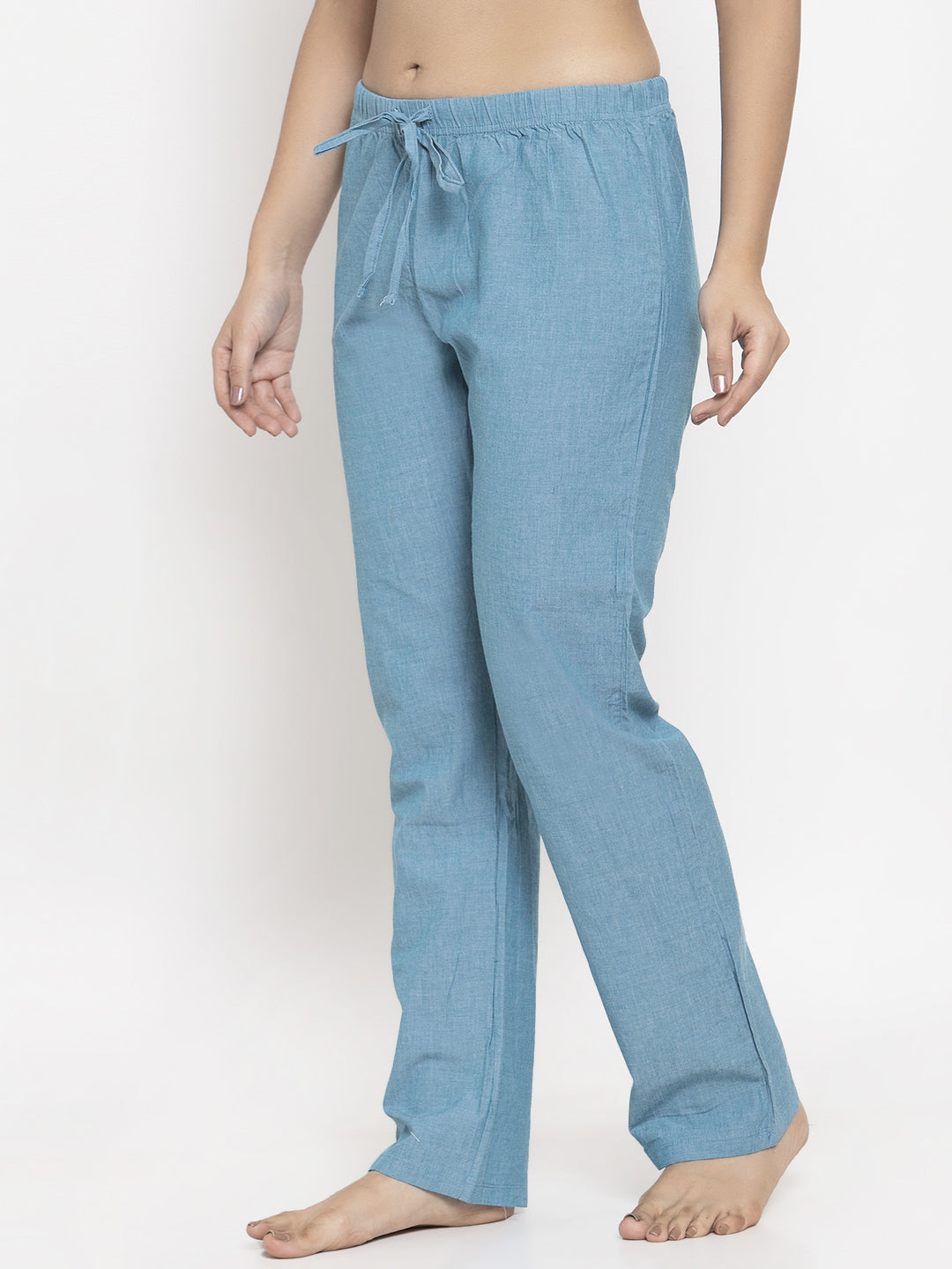 Wolfpack Women Blue Solid Night Pant Wolfpack