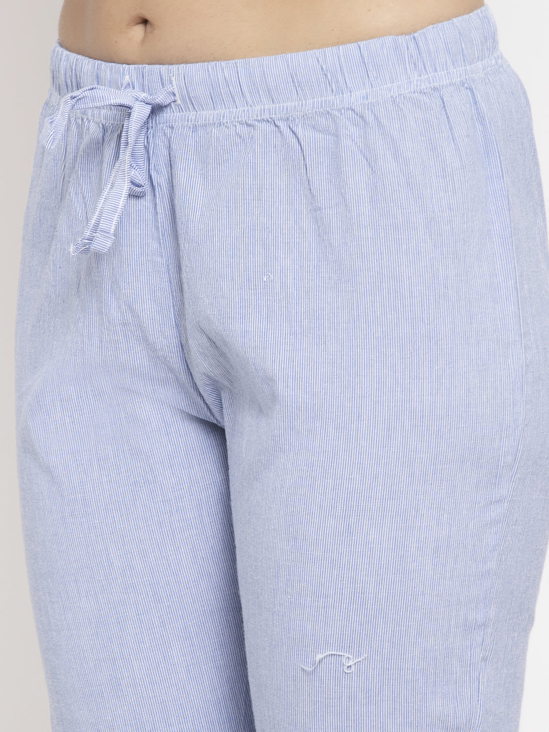 Wolfpack Women Light Blue Striped Night Pants Wolfpack