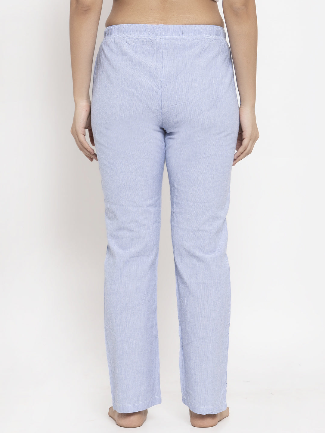 Wolfpack Women Light Blue Striped Night Pants Wolfpack