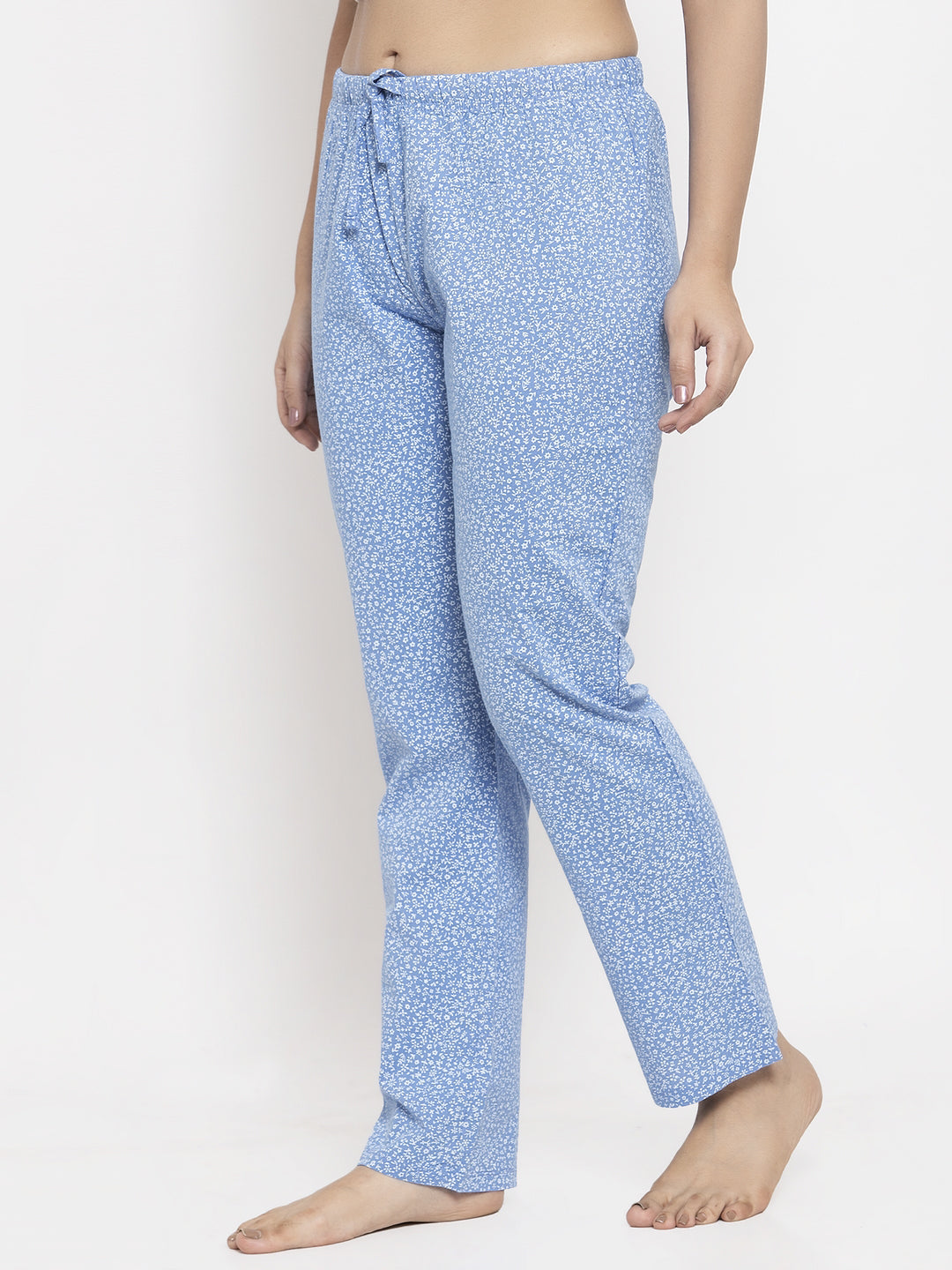 Wolfpack Women Blue Floral Printed Night Pants Wolfpack
