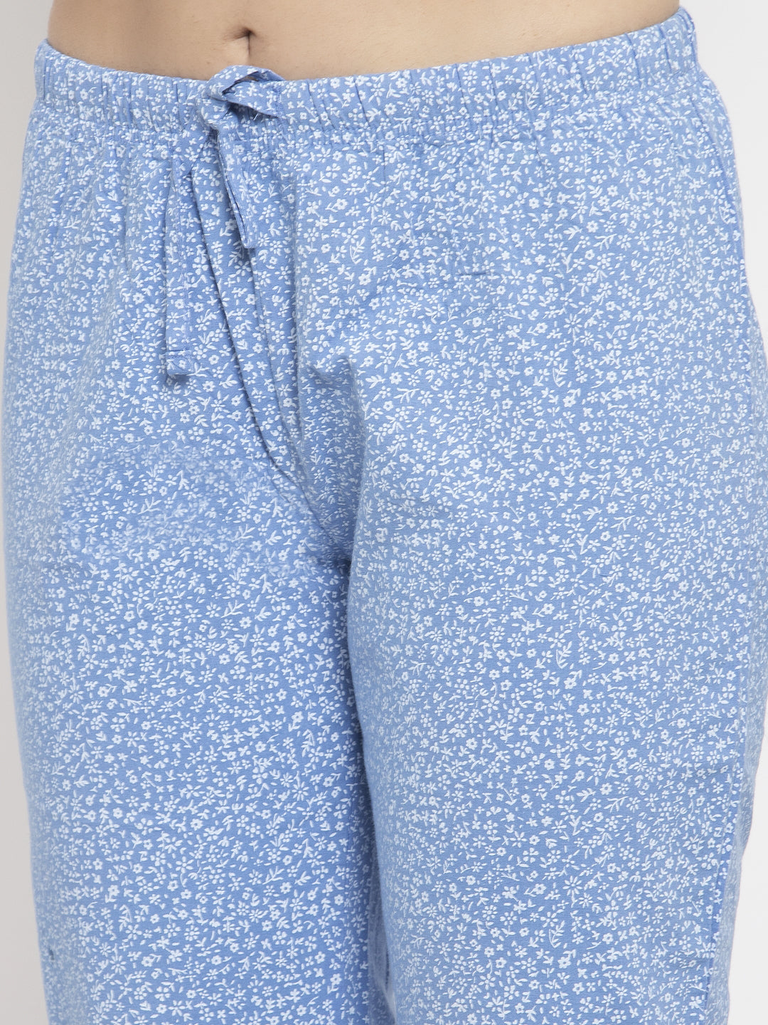 Wolfpack Women Blue Floral Printed Night Pants Wolfpack