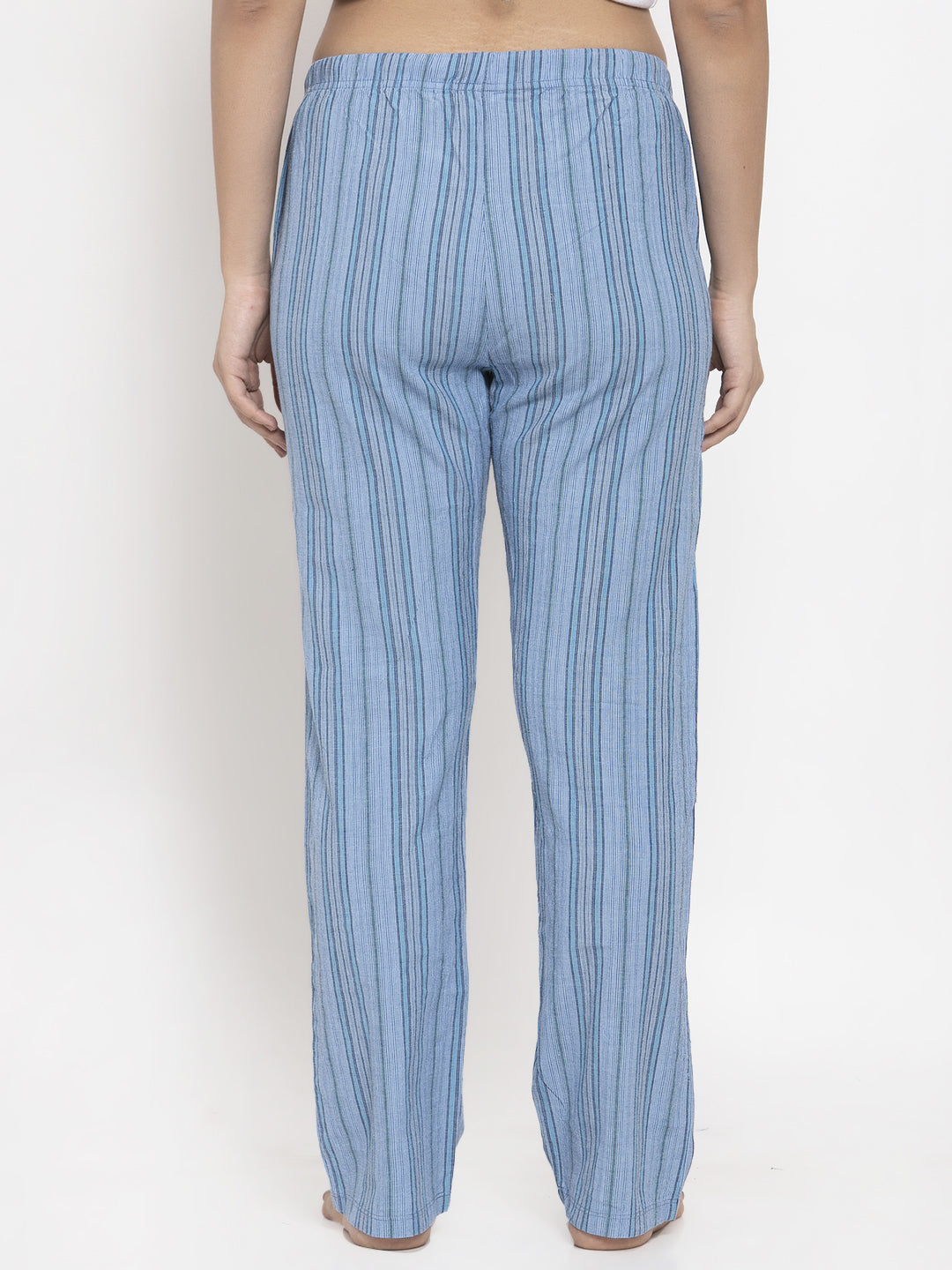 Wolfpack Women Light Blue Striped Night Pants Wolfpack