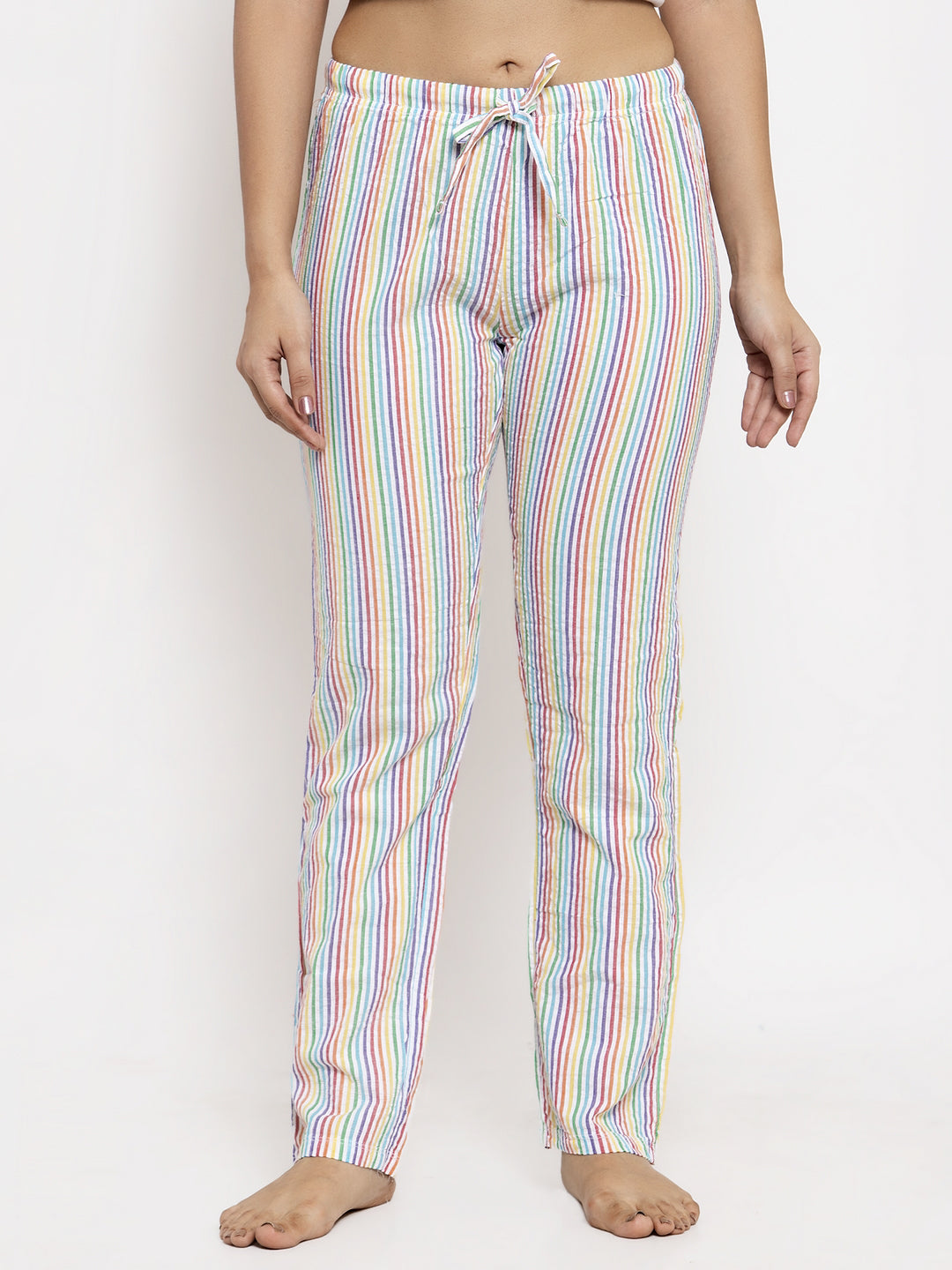 Wolfpack Women Multicolor Striped Night Pants Wolfpack