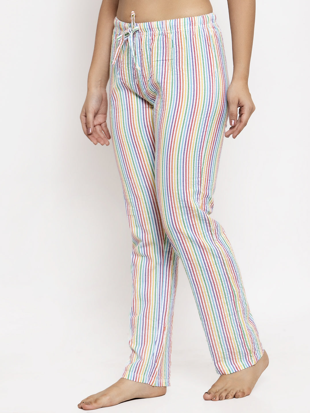 Wolfpack Women Multicolor Striped Night Pants Wolfpack