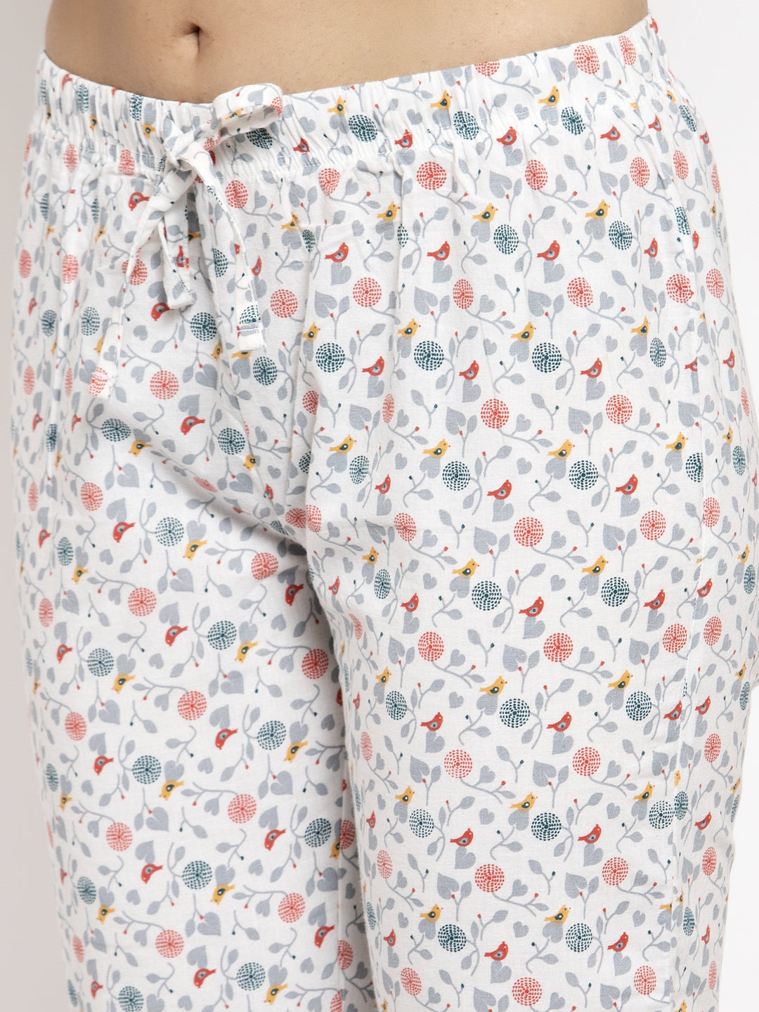 Wolfpack Women White Printed Night Pants Wolfpack