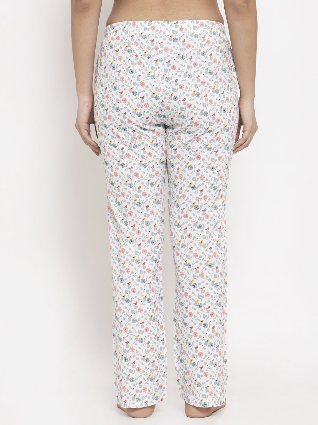 Wolfpack Women White Printed Night Pants Wolfpack