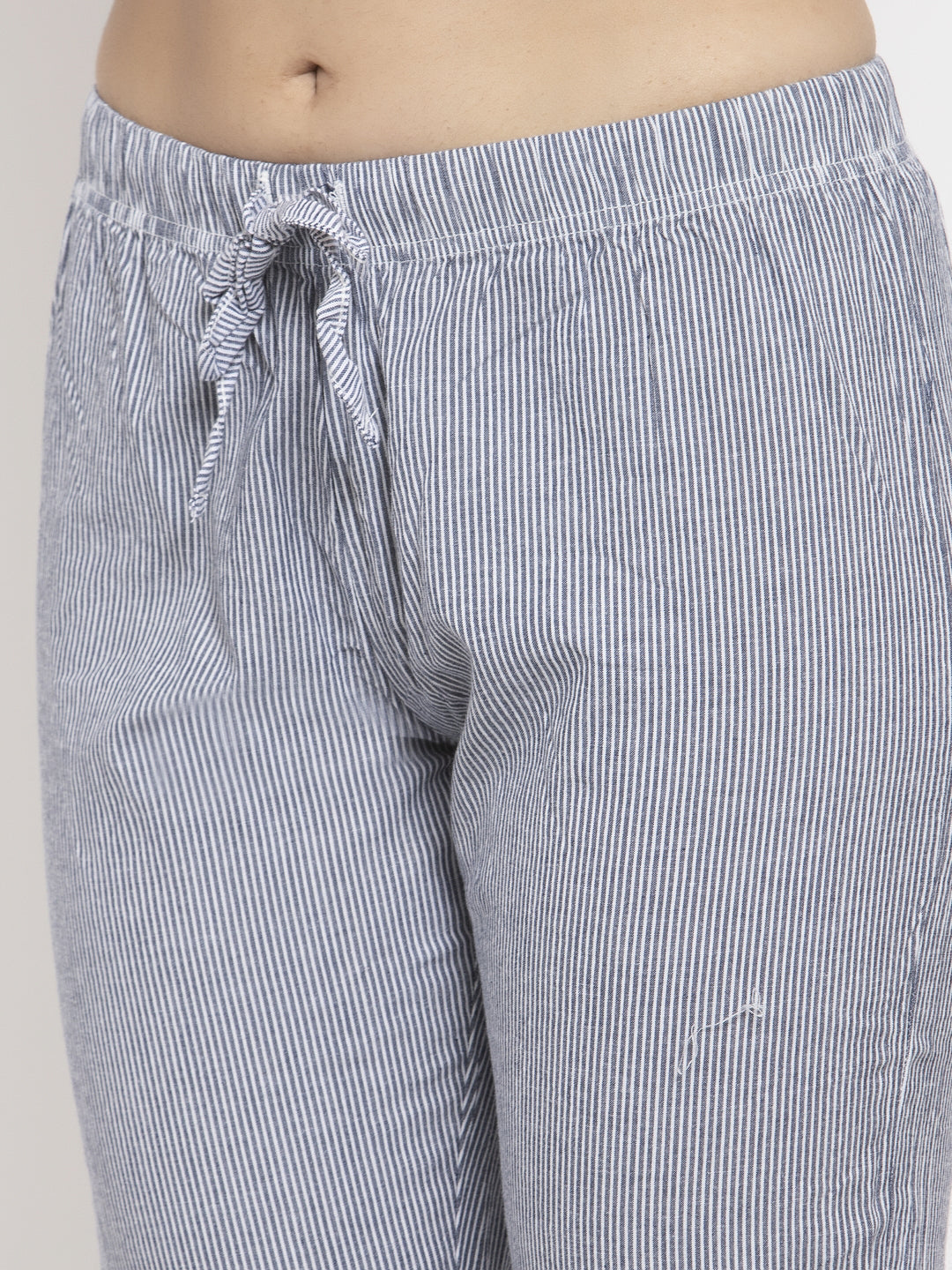 Wolfpack Women Blue and White Striped Night Pants Wolfpack