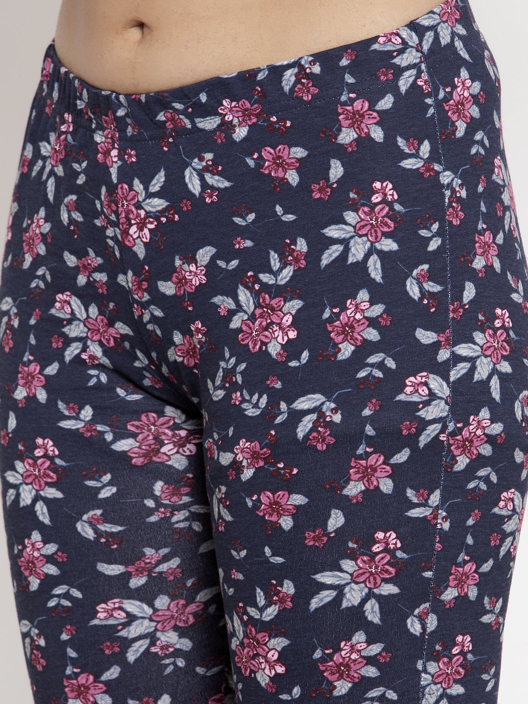 Wolfpack Women Navy Blue Printed Night Suit Wolfpack