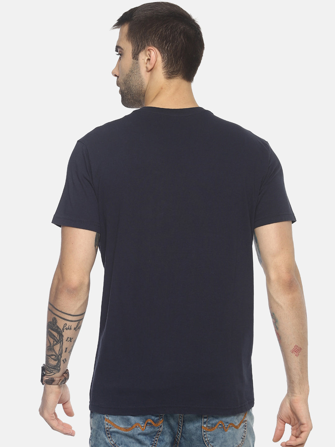 Wolfpack Men Marine Navy Printed T-Shirt Wolfpack