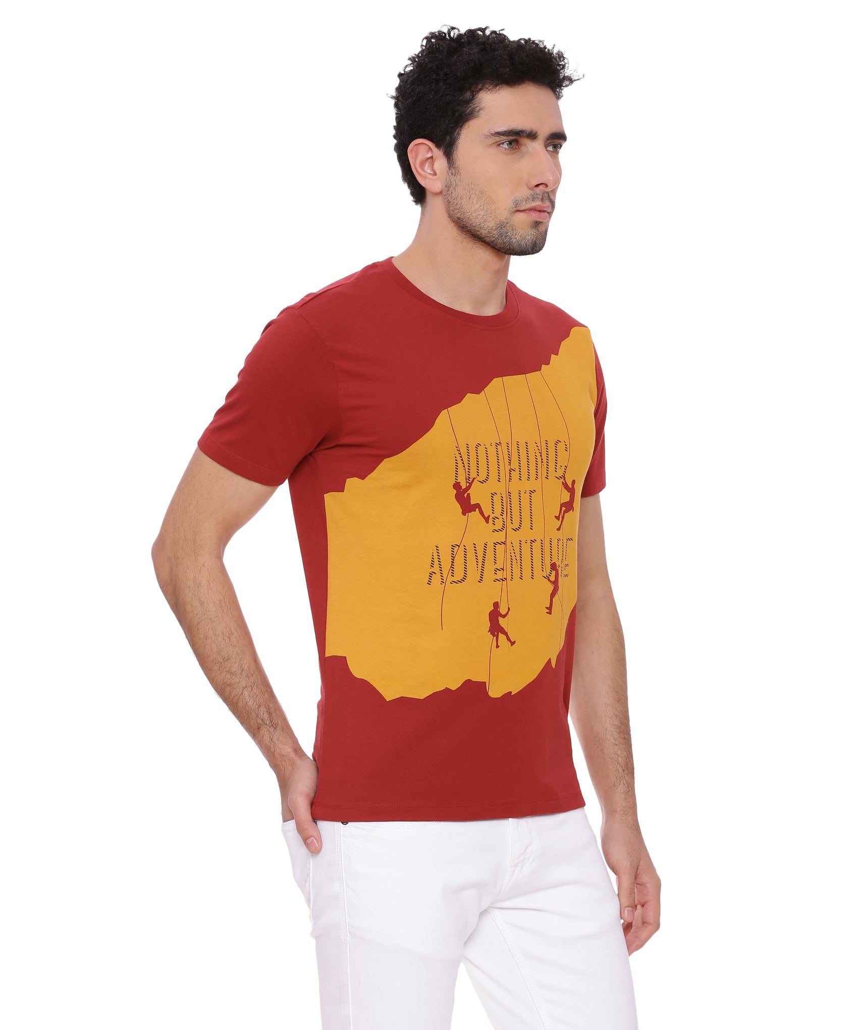 Wolfpack Men Red Printed T-Shirt Wolfpack