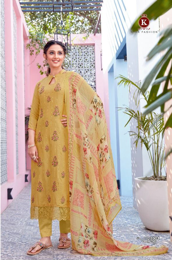 KALA ORGANZA PURE MASLIN UNSTITCHED SALWAR SUIT Diti
