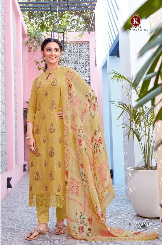KALA ORGANZA PURE MASLIN UNSTITCHED SALWAR SUIT Diti