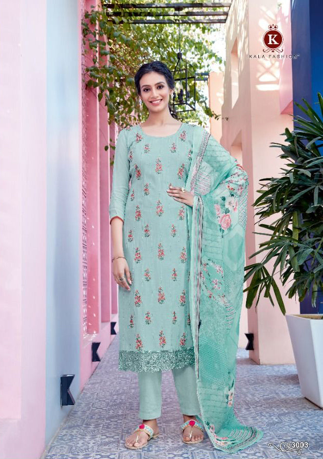 KALA ORGANZA OPAL PURE MASLIN UNSTITCHED SALWAR SUIT Diti