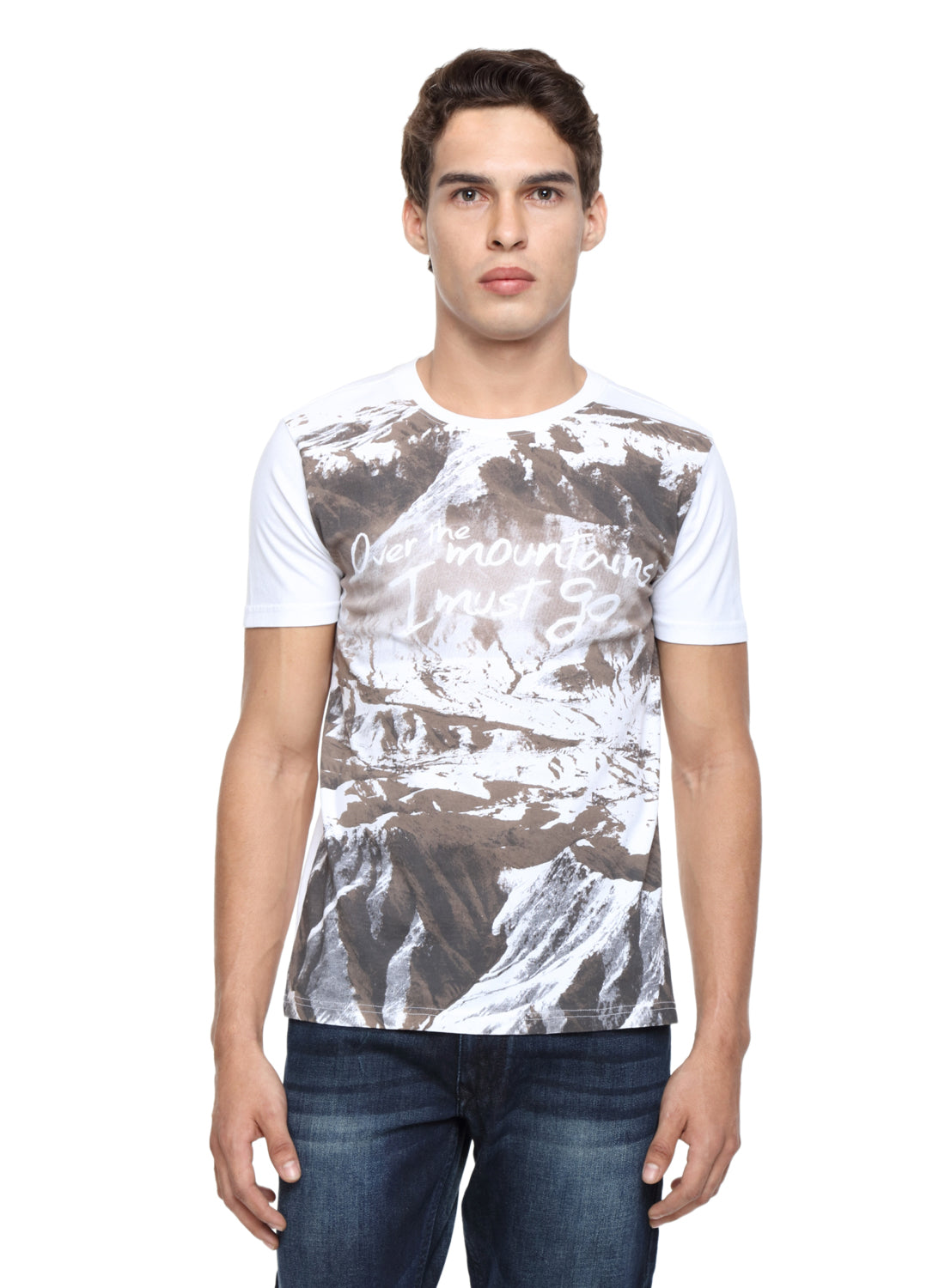 Wolfpack Men White Polyester Printed T-Shirt Wolfpack