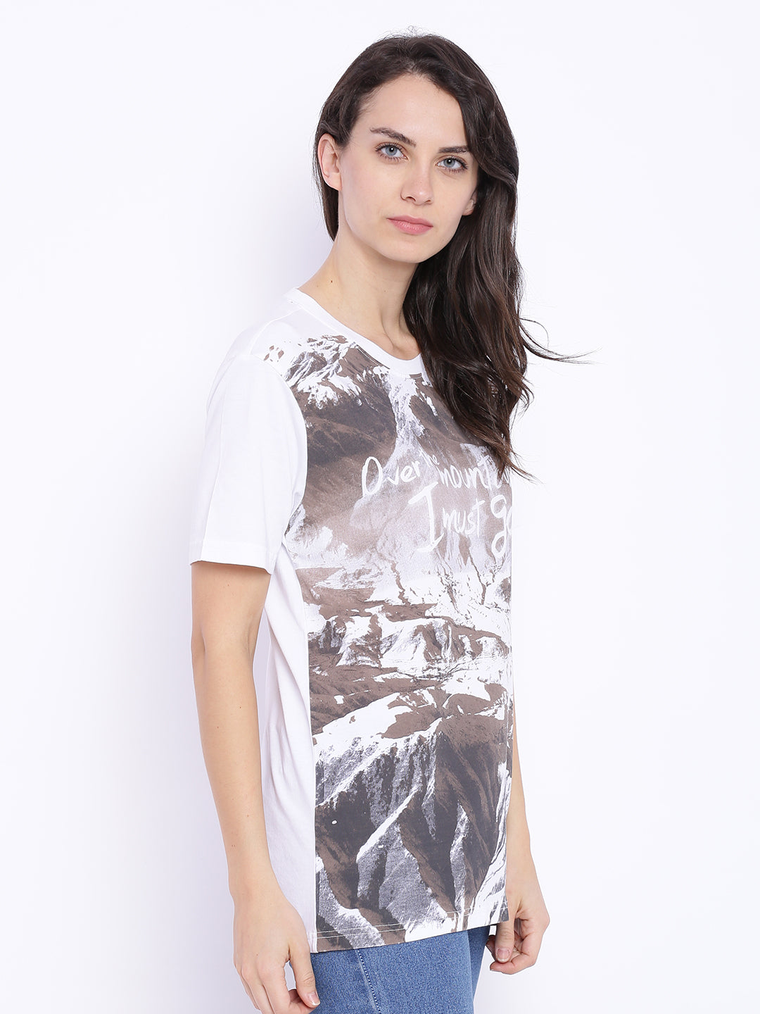 Wolfpack Women White Printed T-Shirt Wolfpack