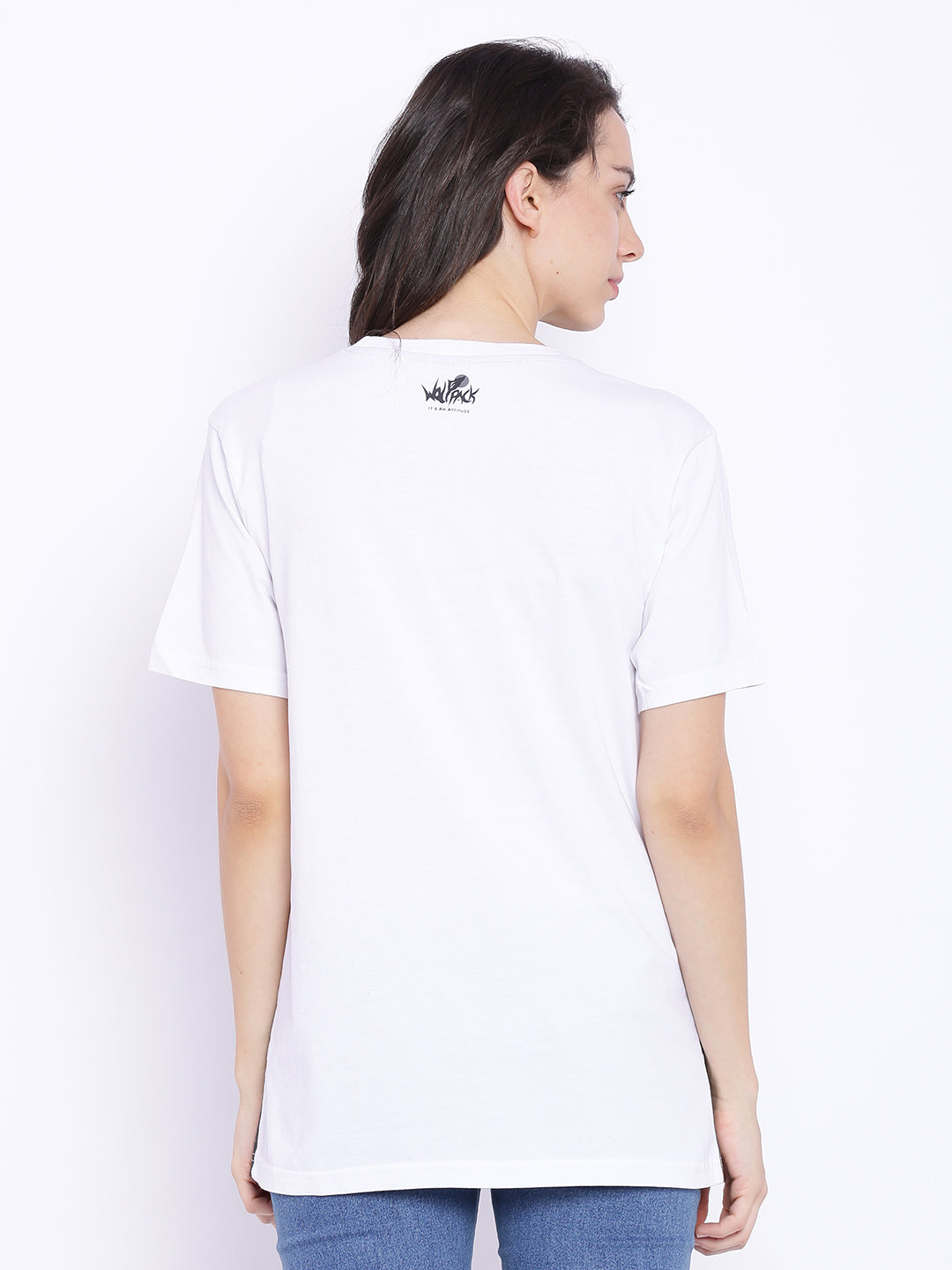 Wolfpack Women White Printed T-Shirt Wolfpack