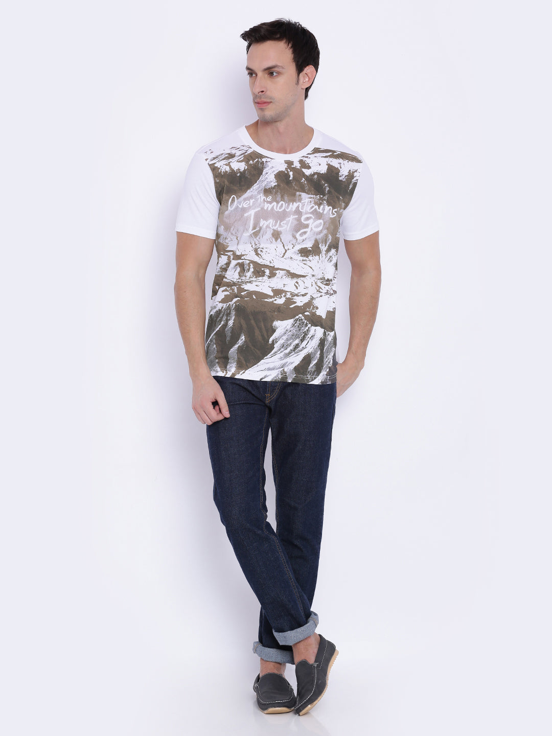 Wolfpack Men White Polyester Printed T-Shirt Wolfpack