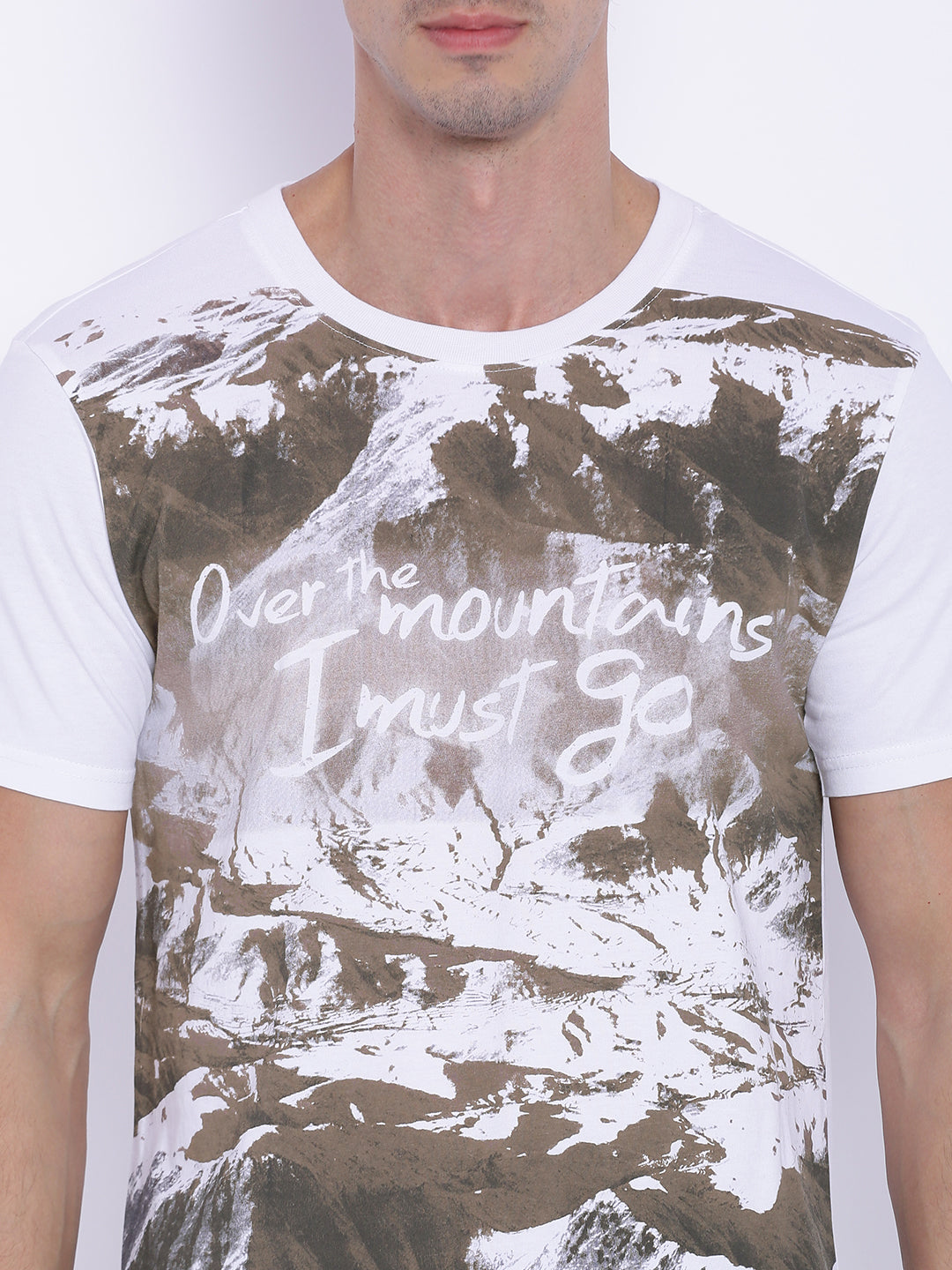 Wolfpack Men White Polyester Printed T-Shirt Wolfpack