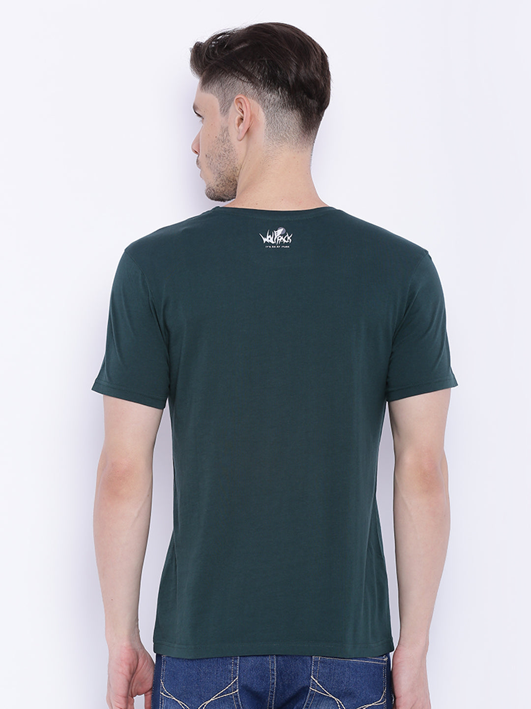 Wolfpack Men Green Printed T-Shirt Wolfpack