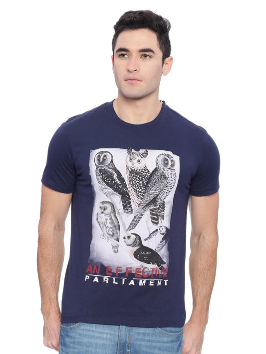 Wolfpack Men Navy Blue Printed T-Shirt Wolfpack