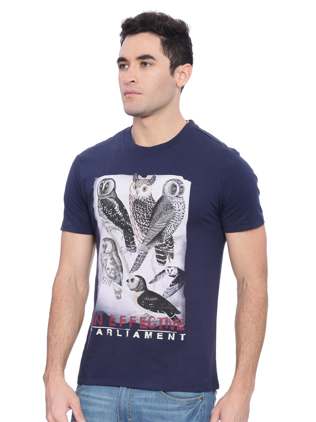 Wolfpack Men Navy Blue Printed T-Shirt Wolfpack