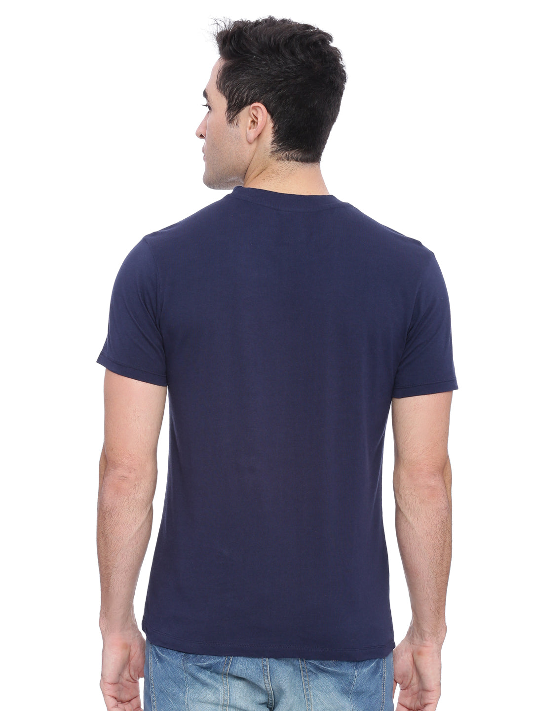 Wolfpack Men Navy Blue Printed T-Shirt Wolfpack