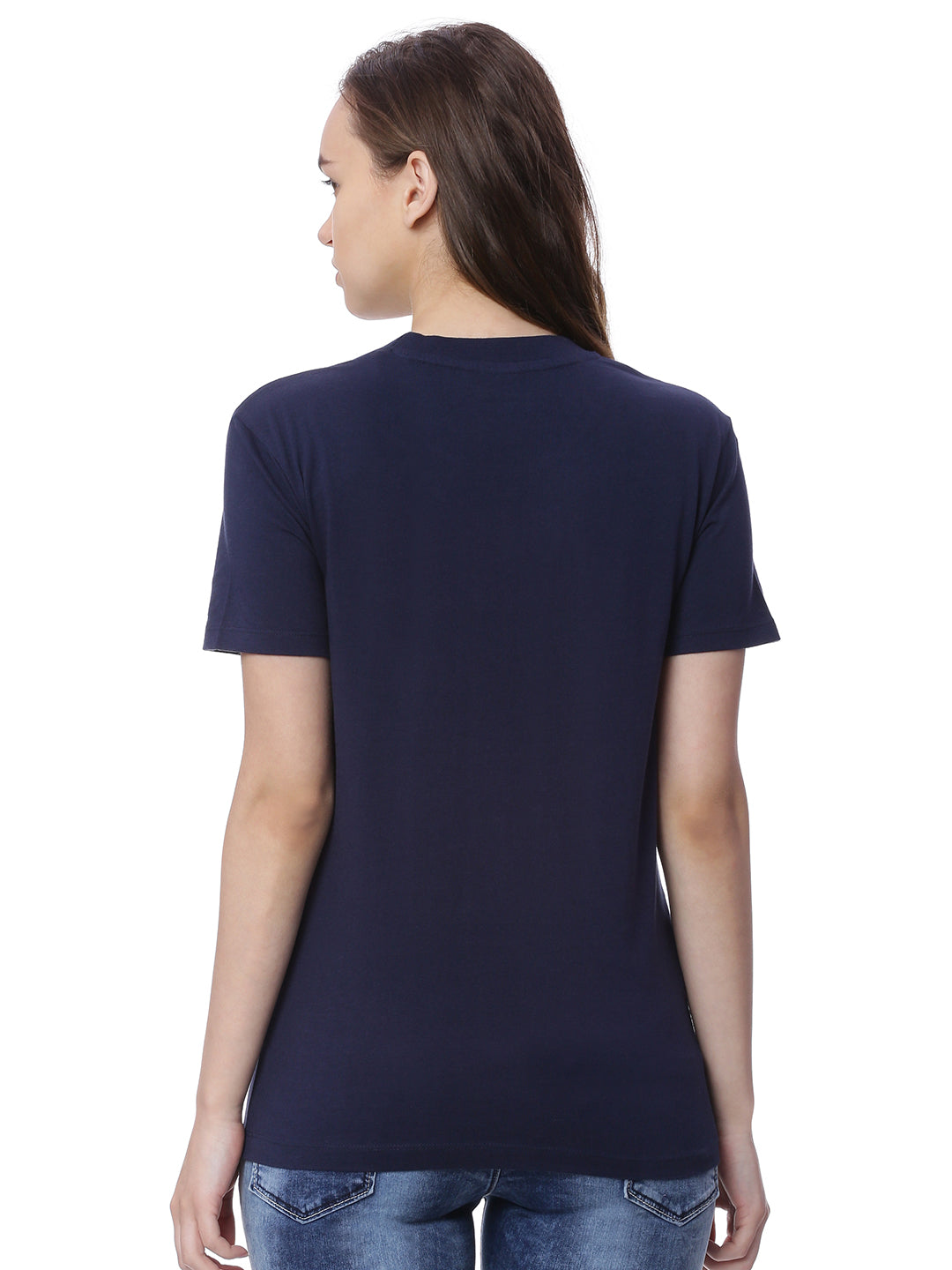 Wolfpack Women Navy Blue Printed T-Shirt Wolfpack