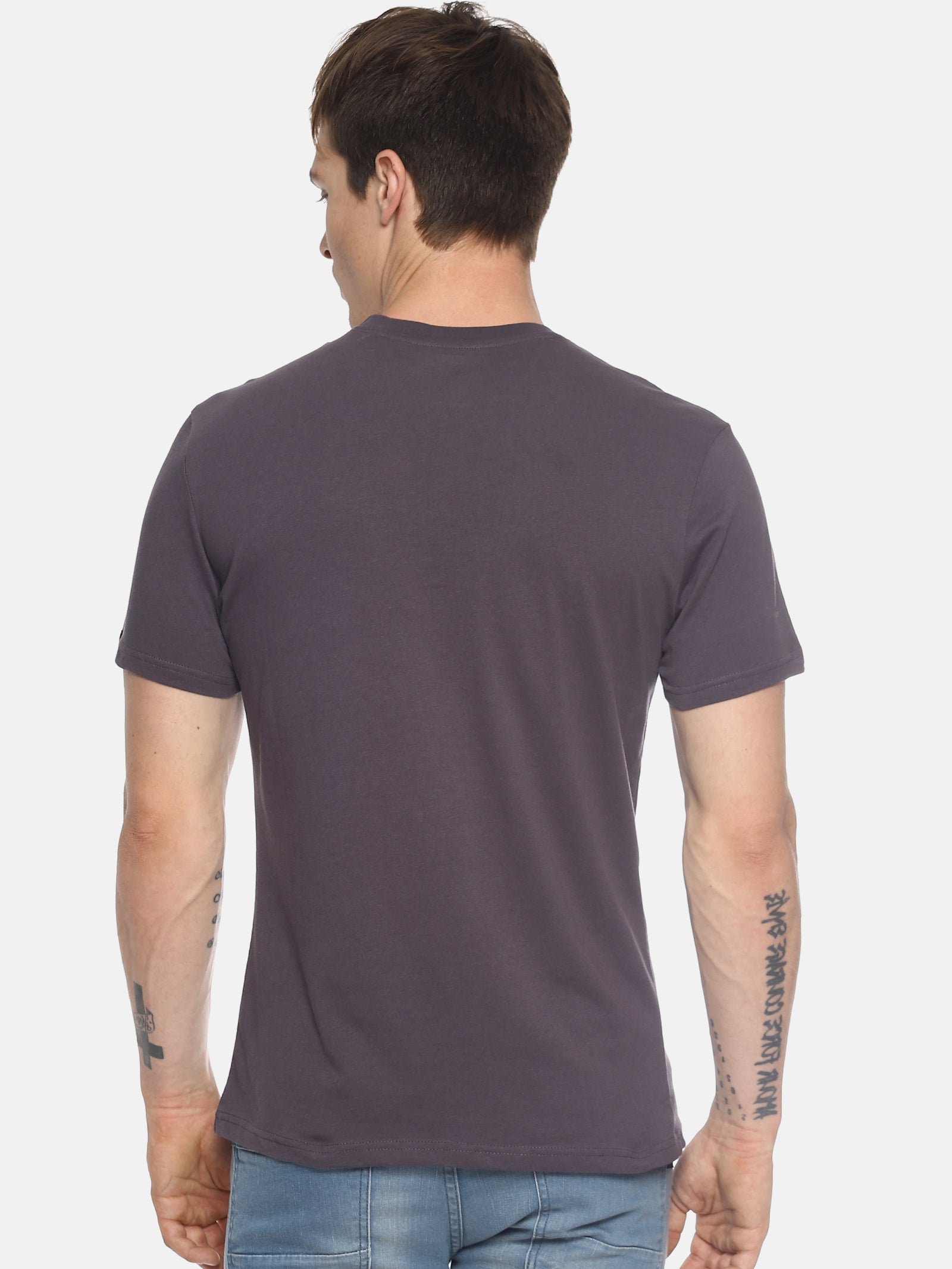 Wolfpack Men Dark Grey Printed T-Shirt Wolfpack