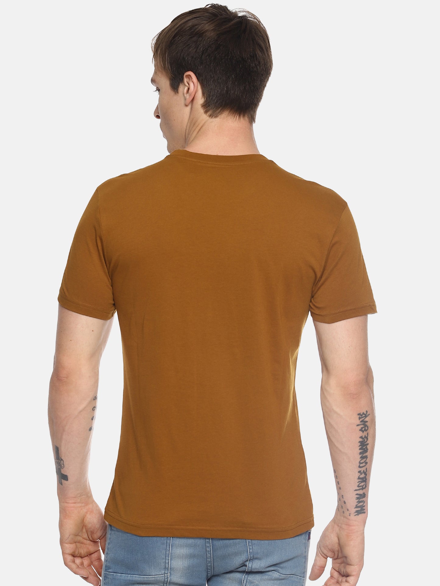 Wolfpack Men Brown Printed T-Shirt Wolfpack