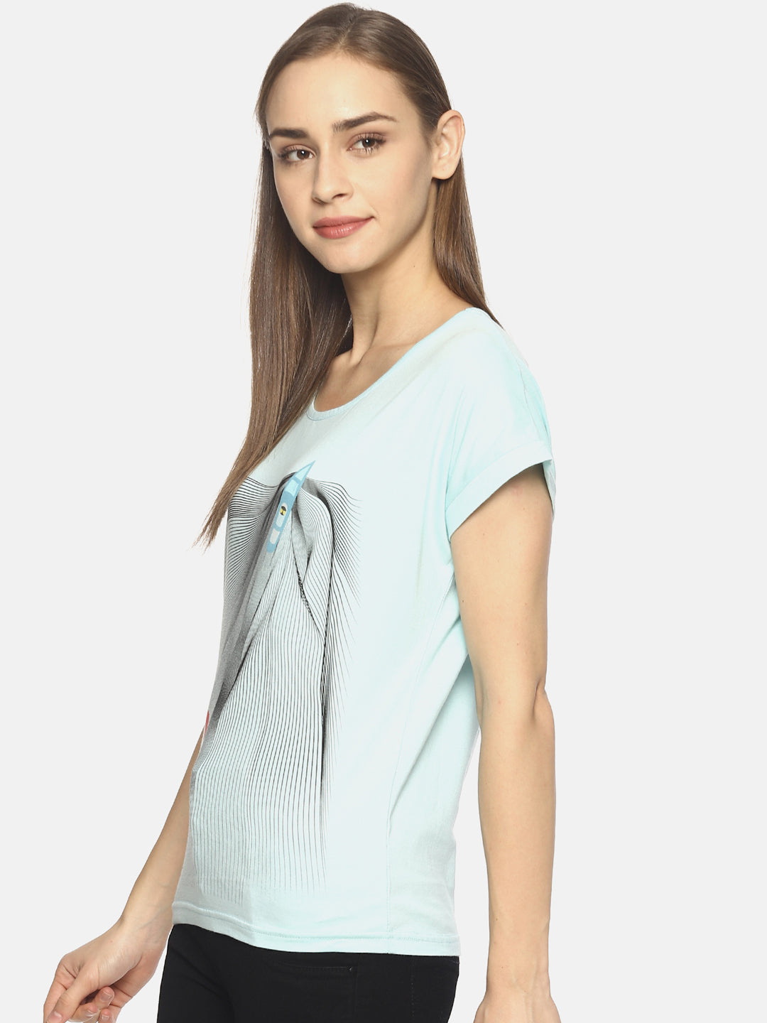 Wolfpack Women Mint Printed T-Shirt Wolfpack