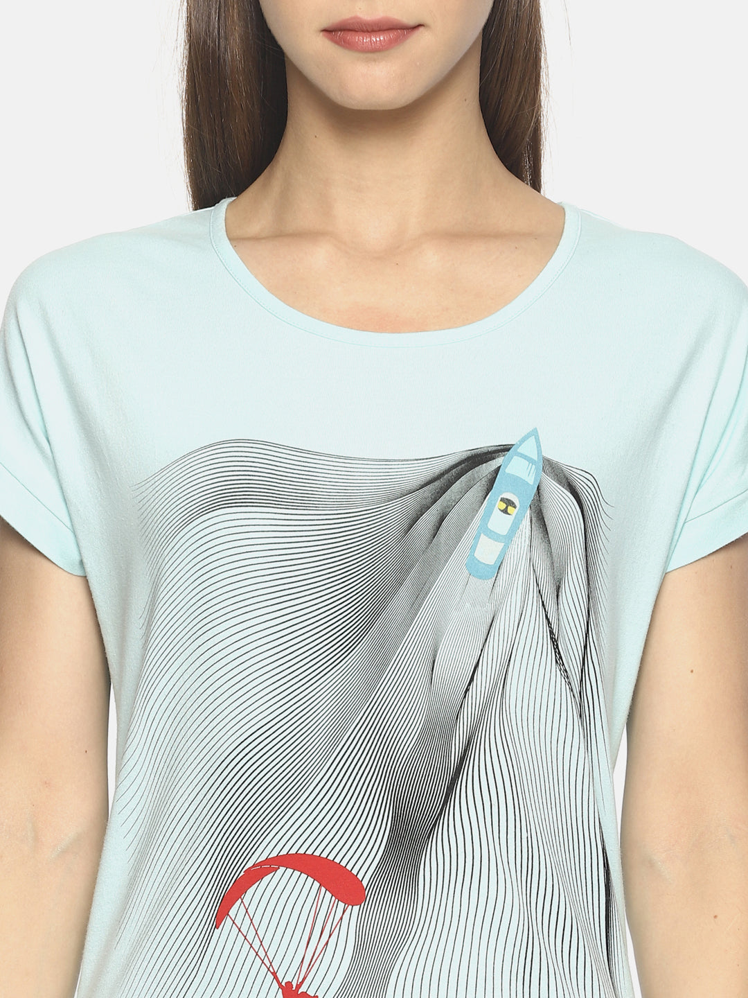 Wolfpack Women Mint Printed T-Shirt Wolfpack