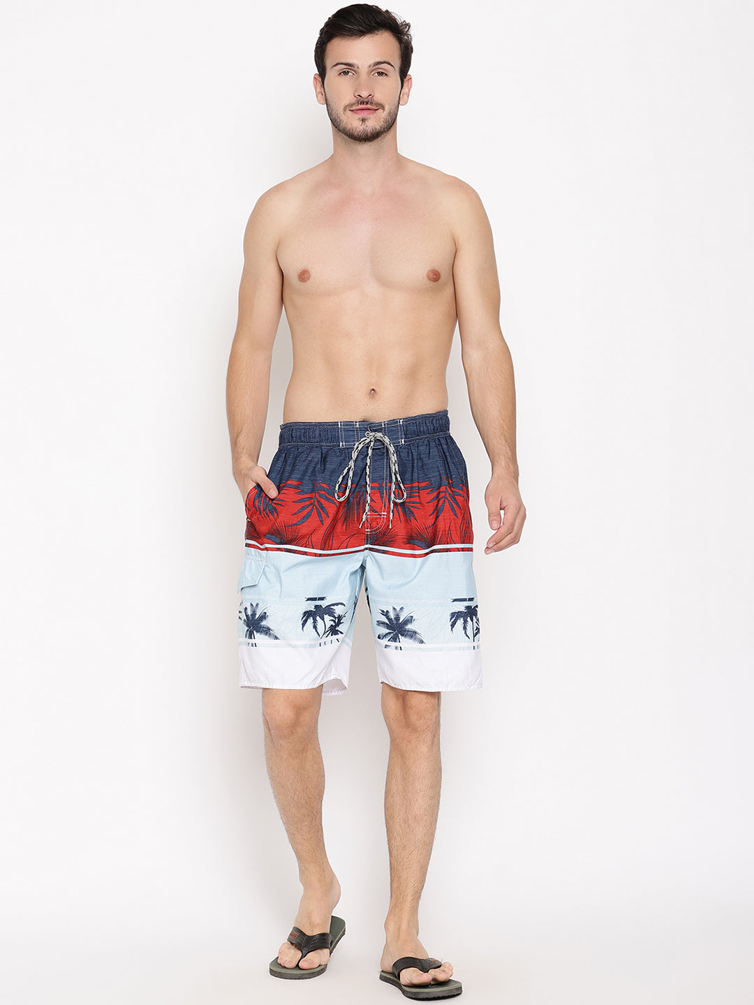 Wolfpack Men Beach Print Swim Shorts Wolfpack