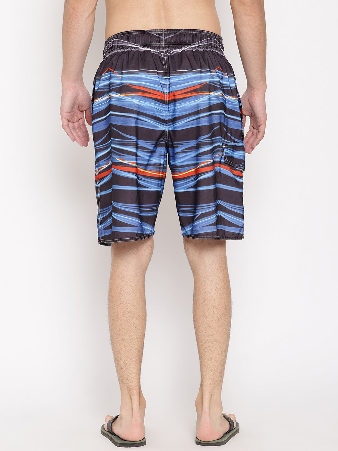 Wolfpack Men Blue with Black Print Swim Shorts Wolfpack