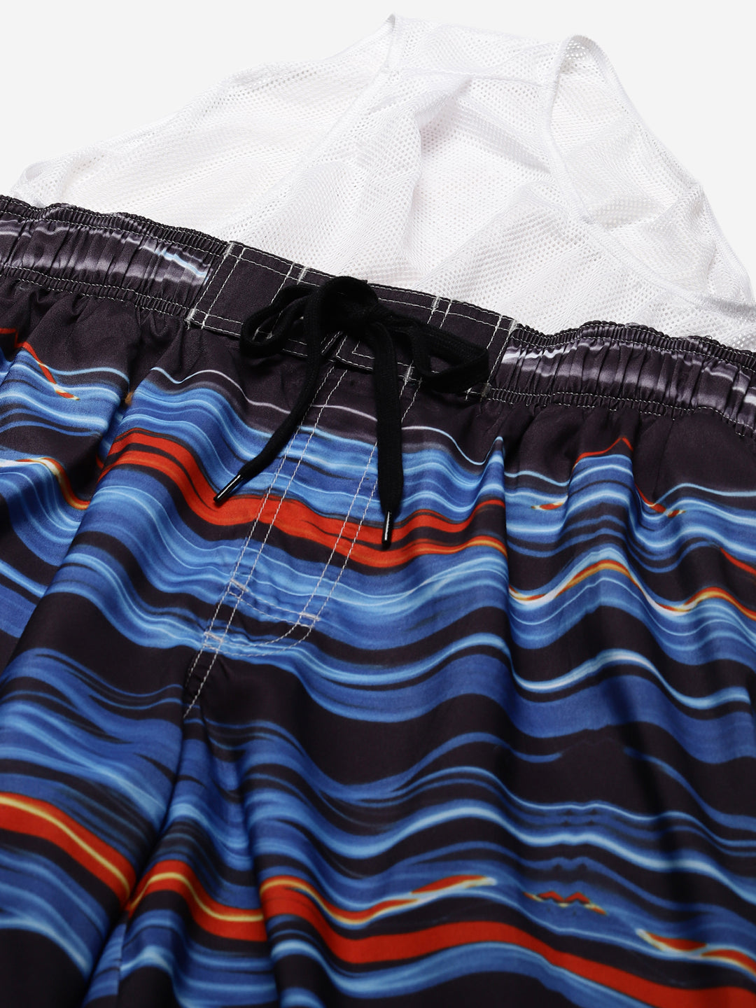 Wolfpack Men Blue with Black Print Swim Shorts Wolfpack