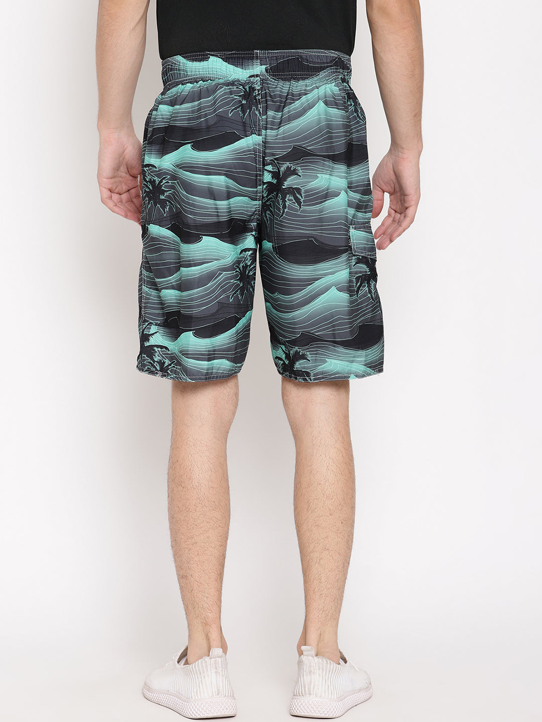 Wolfpack Men Green Coconut Print Swim Shorts Wolfpack