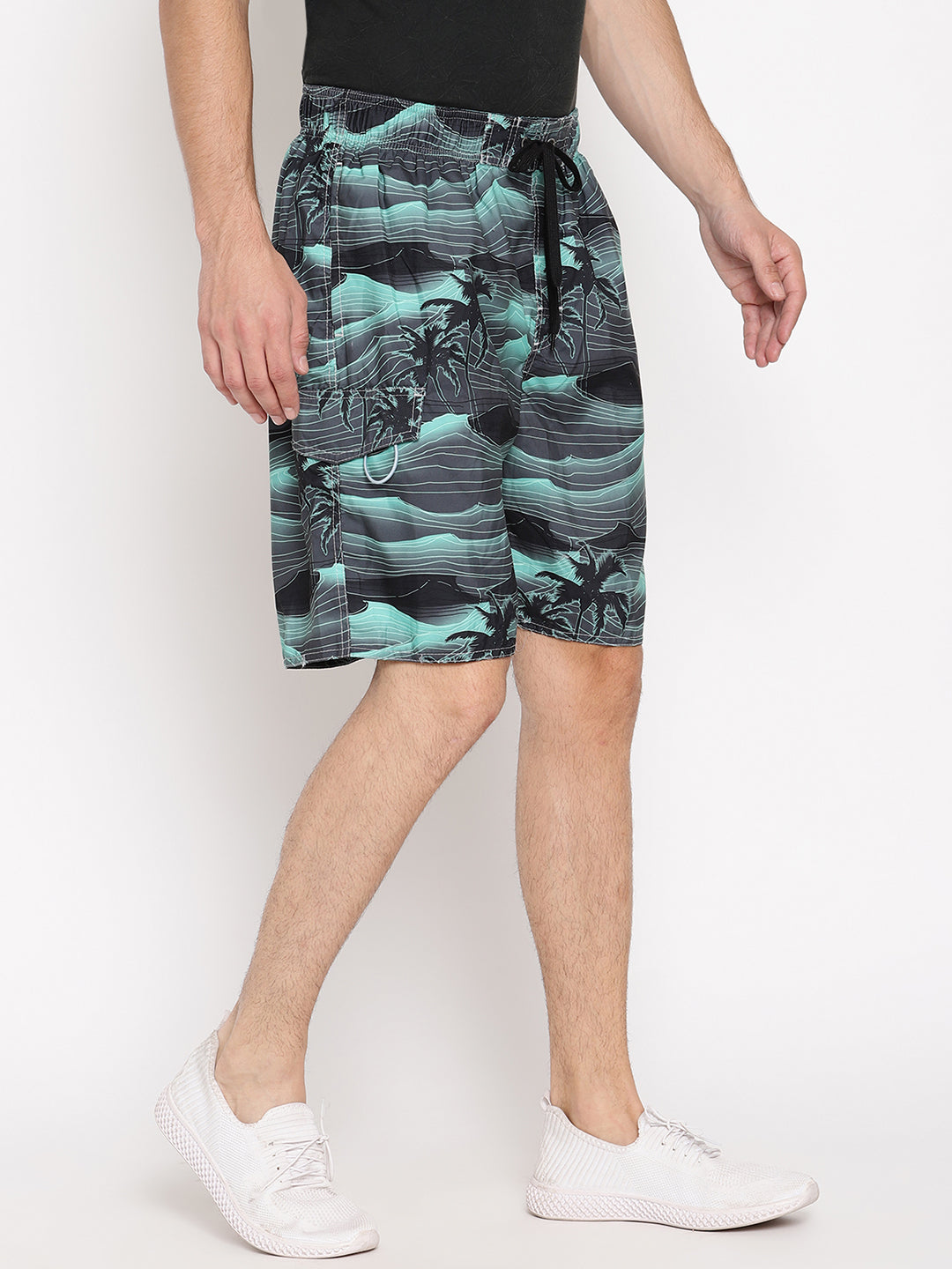 Wolfpack Men Green Coconut Print Swim Shorts Wolfpack