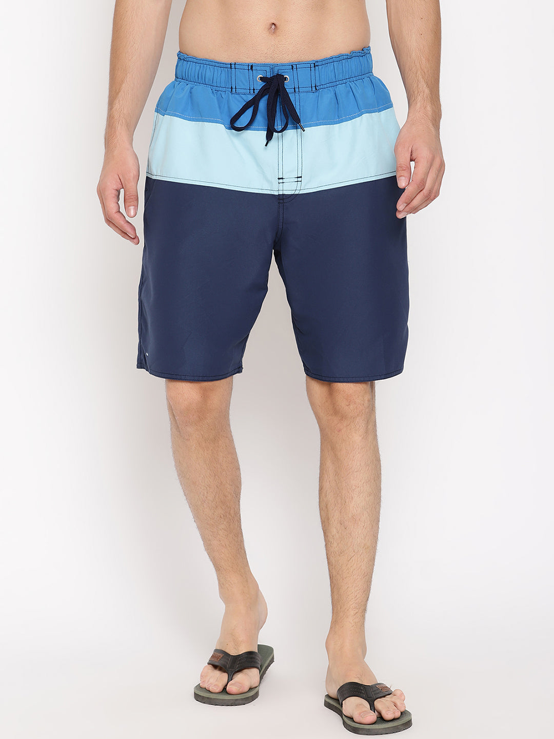 Wolfpack Men Triple Shade Blue Print Swim Shorts Wolfpack