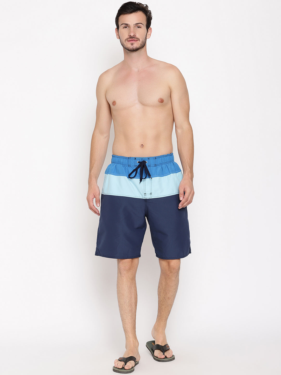 Wolfpack Men Triple Shade Blue Print Swim Shorts Wolfpack