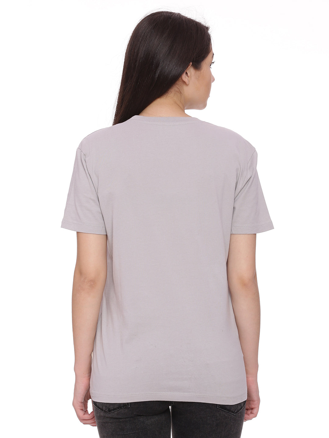 Wolfpack Women Light Grey Printed T-Shirt Wolfpack
