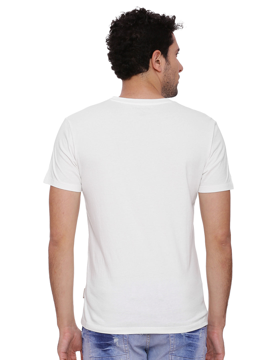 Wolfpack Men Off White Printed T-Shirt Wolfpack
