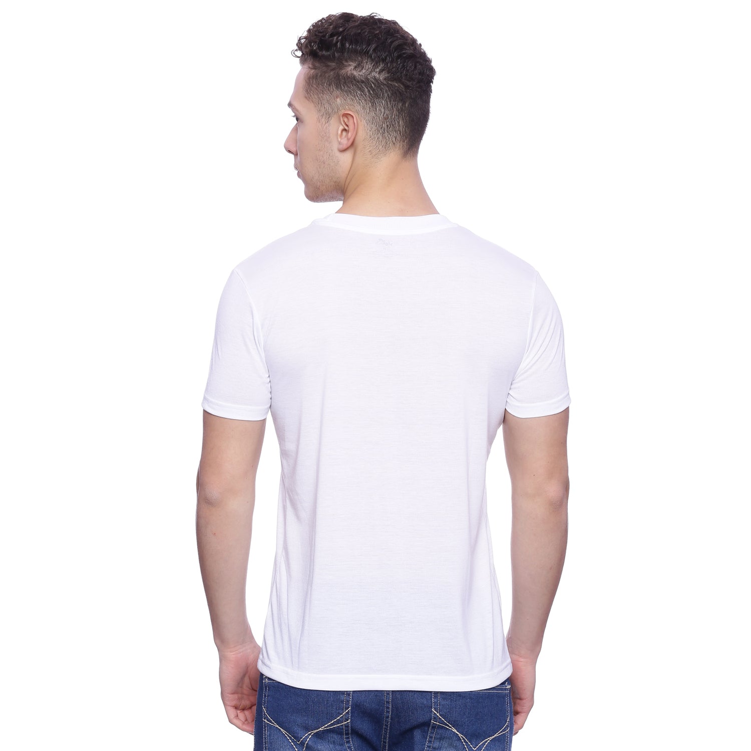 Wolfpack Men White Polyester Printed T-Shirt Wolfpack