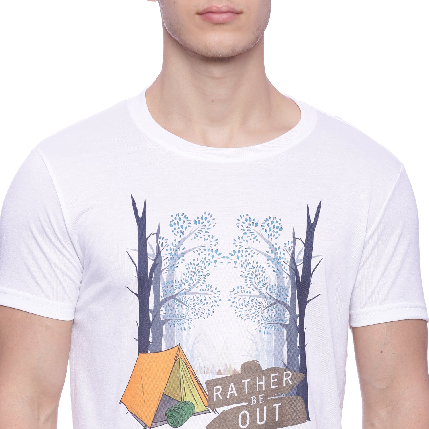 Wolfpack Men White Polyester Printed T-Shirt Wolfpack