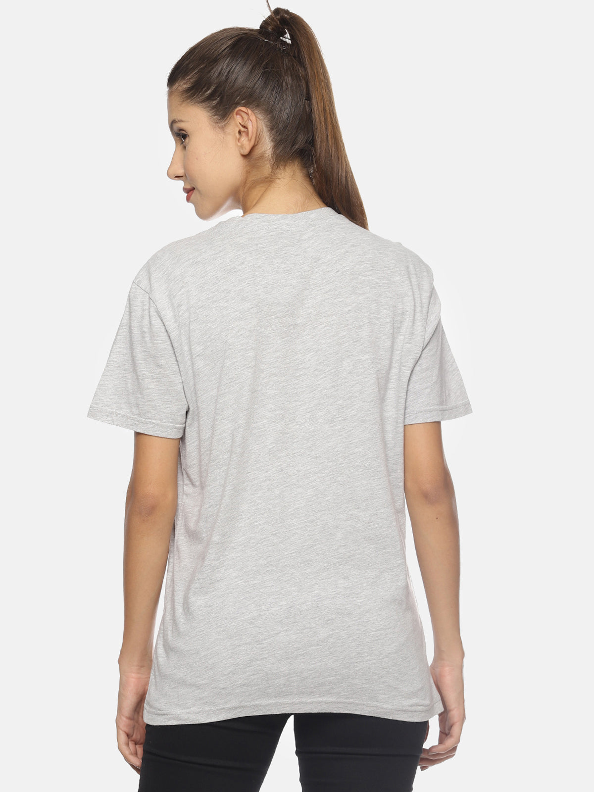 Wolfpack SOS S Heron Grey Melange Printed Women T-Shirt Wolfpack