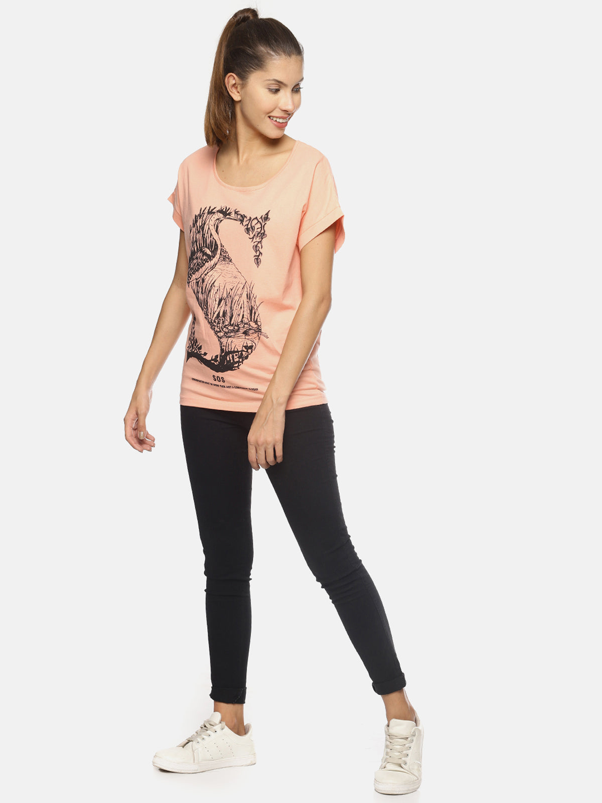 Wolfpack Women Rose Printed T-Shirt Wolfpack