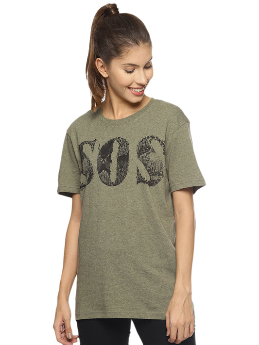Wolfpack Women Light Green Printed T-Shirt Wolfpack